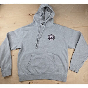 OBEY Chest Logo Print Long Sleeve Stretch Pullover Hoodie Womens Large Grey